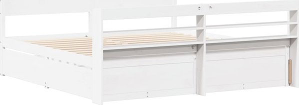 vidaXL Κρεβάτι χωρίς στρώμα, λευκό, 200x200 εκ., μασίφ πεύκο