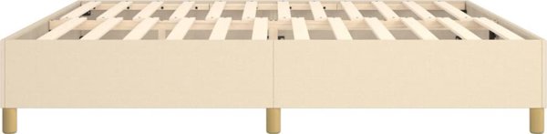 vidaXL Κρεβάτι kontynentalne, κρεμ, υφασμάτινο, 200x200 cm
