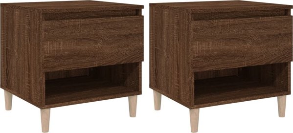 vidaXL Σετ από 2 κομοδίνα, καφέ δρυς, 50x46x50 εκ.