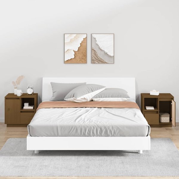 vidaXL Σετ 2 Κομοδίνα Μέλισσα Καφέ 50x34x50 cm από Πεύκο