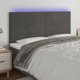 vidaXL Κεφαλάρι για κρεβάτι με LED, σκούρο γκρι, 160x5x118/128 cm, βελούδο
