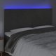 vidaXL Κεφαλάρι για κρεβάτι με LED, σκούρο γκρι, 160x5x118/128 cm, βελούδο