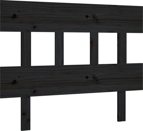 vidaXL Κεφαλάρι κρεβατιού, μαύρο, 93,5x3x81 εκ., από μασίφ πεύκο