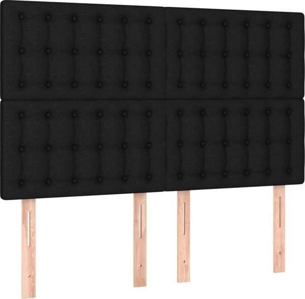 vidaXL 4τμχ Επικαθήμενα Κρεβατιού, μαύρα, 72x5x78/88 cm, ύφασμα