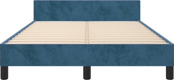vidaXL Κρεβατοκάμαρα με κεφαλάρι, σκούρο μπλε, 120x200 cm, βελούδινη