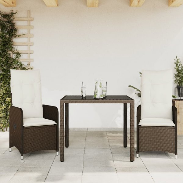 vidaXL Σετ Κήπου Bistro 3 Τεμαχίων από Πολυρατάν, Μπρονζέ