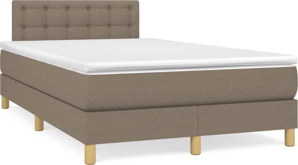 vidaXL Κρεβάτι Continental με στρώμα, ταουπέ, ύφασμα, 120x200 εκ.