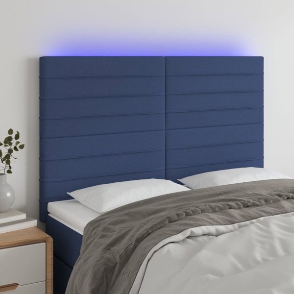 vidaXL Zaglowek do lozka me to LED, mple, 144x5x118/128 cm, tkanina