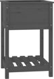 vidaXL Πλαστική γλάστρα με ράφι, γκρι, 54x54x81 εκ., συμπαγές πεύκο