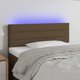 vidaXL Zaglowek do lozka z LED, ciemnobrazowy, 100x5x78/88 cm, tkanina