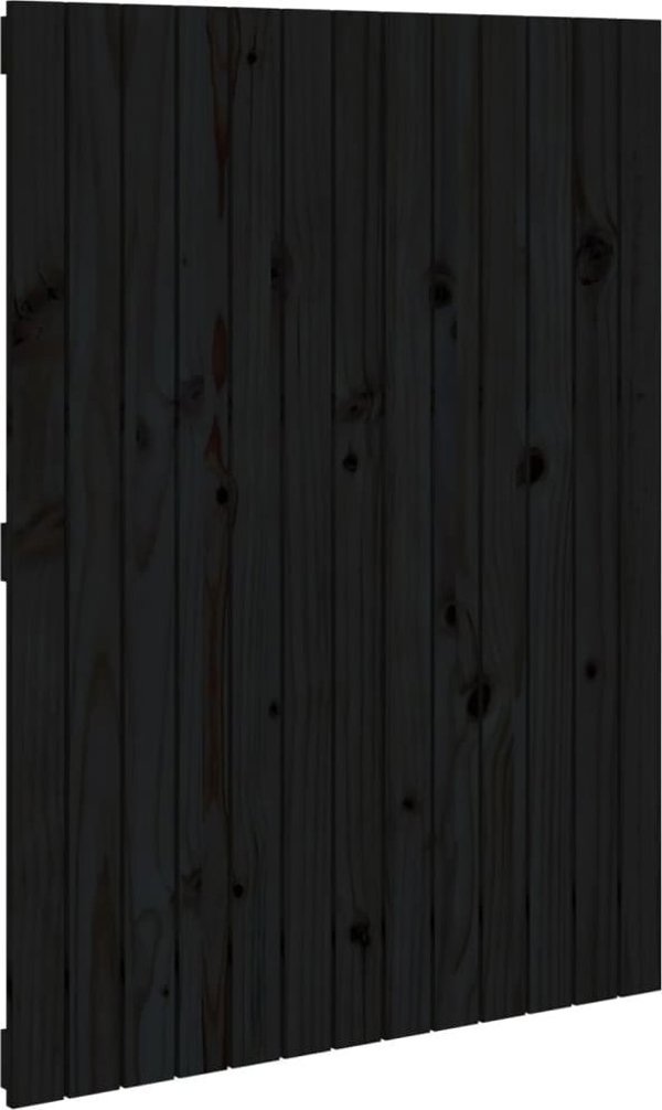 vidaXL Κεφαλάρι κρεβατιού, μαύρο, 82,5x3x110 cm, συμπαγές πευκοξύλο