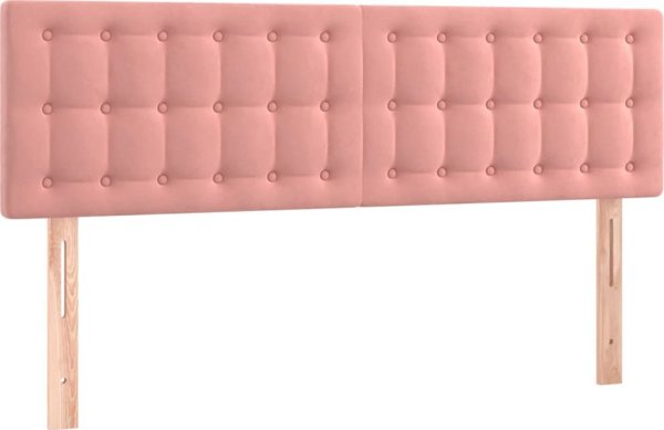 vidaXL Κοντινεντάλ Κρεβάτι με Στρώμα, Ροζ, 140x200 cm, Βελούδινο