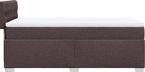 vidaXL Lozko kontynentalne z materacem brazowe tkanina 80x200 cm