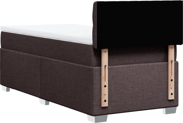 vidaXL Lozko kontynentalne z materacem brazowe tkanina 80x200 cm