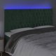 vidaXL Zaglowek do lozka z LED, ciemnozielony, 180x7x118/128 cm