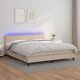 vidaXL Λότζκο κοντινεντάλνε με στρώμα και LED cappuccino 180x200 cm