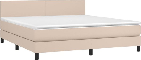 vidaXL Λότζκο κοντινεντάλνε με στρώμα και LED cappuccino 180x200 cm