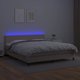 vidaXL Λότζκο κοντινεντάλνε με στρώμα και LED cappuccino 180x200 cm