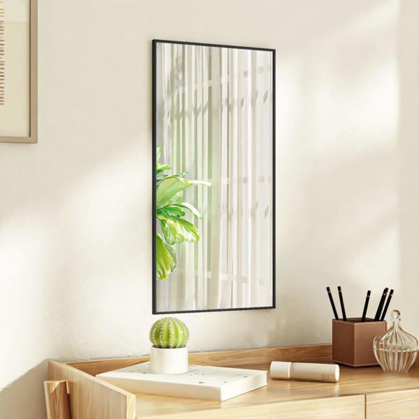 vidaXL καθρέφτης πόρτας μαύρος 30x60 cm από γυαλί και αλουμίνιο