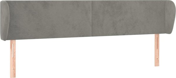 vidaXL Κεφαλάρι uszak, ανοιχτό γκρι, 163x23x78/88 cm, βελούδινο
