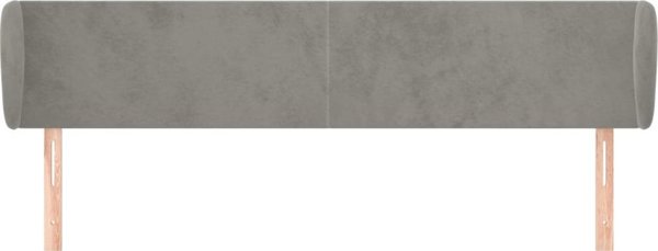 vidaXL Κεφαλάρι uszak, ανοιχτό γκρι, 163x23x78/88 cm, βελούδινο