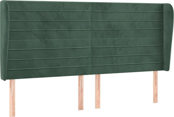 vidaXL Κεφαλάρι uszak, σκούρο πράσινο, 203x23x118/128 εκ., βελούδο