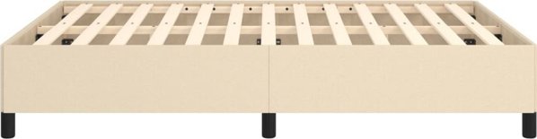 vidaXL Πλαίσιο κρεβατιού, εκρού, 140x200 cm, επενδυμένο ύφασμα