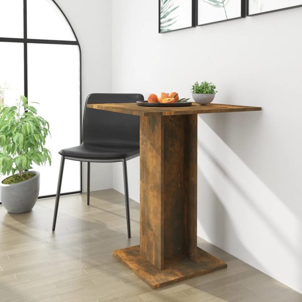 vidaXL Τραπεζάκι bistro, καπνιστή δρυς, 60x60x75 εκ.