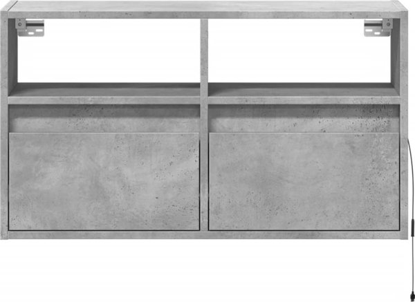 vidaXL Κρεμαστή ντουλάπα TV με LED, γκρι σκουριά, 80x31x45 εκ.