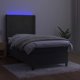 vidaXL Κρεβάτι kontynentalne με στρώμα και LED, γκρι βελούδο, 80x200 εκ.