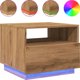 vidaXL Τραπέζι καφέ με LED φωτισμό δρυός artisan 50x49x40 εκ.