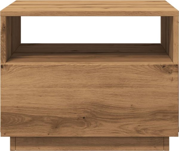 vidaXL Τραπέζι καφέ με LED φωτισμό δρυός artisan 50x49x40 εκ.