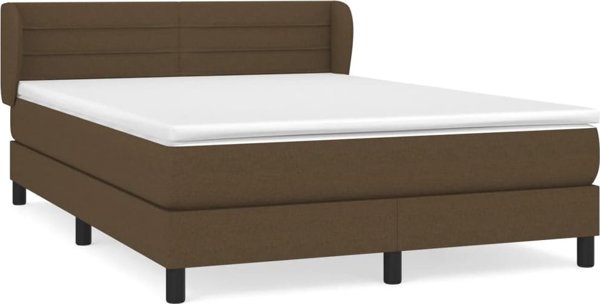 vidaXL Κρεβάτι κοντινεντάλ με στρώμα καφέ 140x200 εκ.
