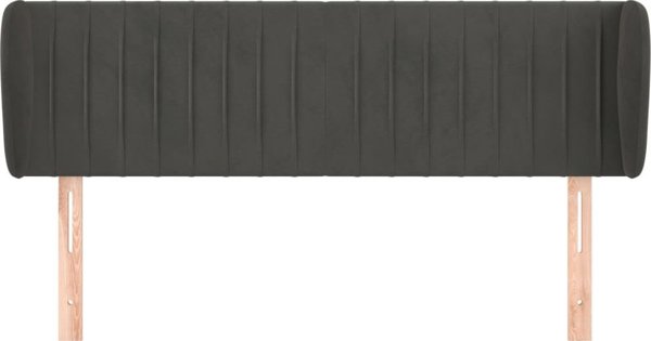 vidaXL Zaglowek uszak ciemnoszary 147x23x78/88 cm aksamitny