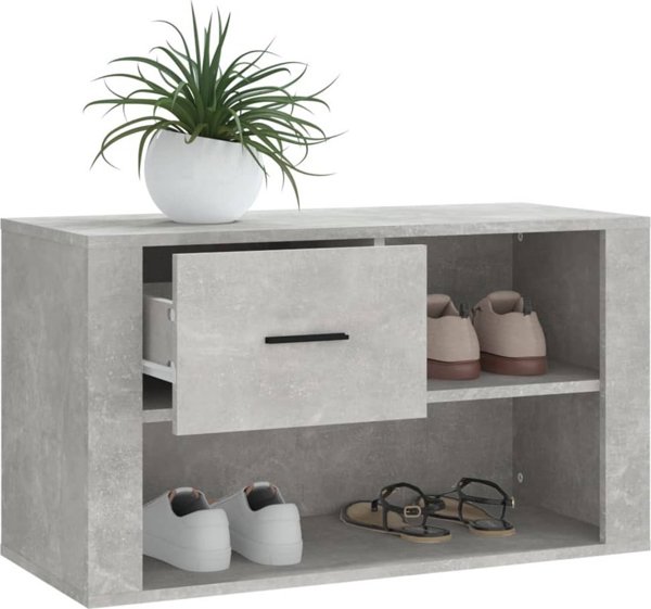 vidaXL Παπουτσοθήκη Γκρι Σκυροδέματος 80x35x45 cm
