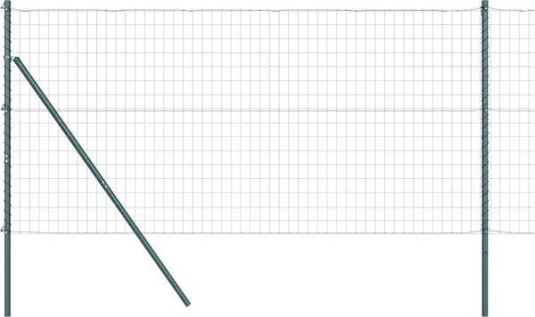 vidaXL Euro Φράχτης Κήπου, 1,4x10 m, με 7 Στύλους, από Γαλβανισμένο Ατσάλι, Πράσινο Χρώμα