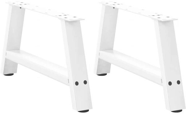 vidaXL Nogi do stolika kawowego, 2 szt., biale, 60x(30-31) cm, stal