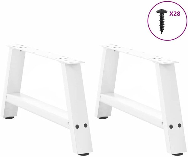 vidaXL Nogi do stolika kawowego, 2 szt., biale, 60x(30-31) cm, stal