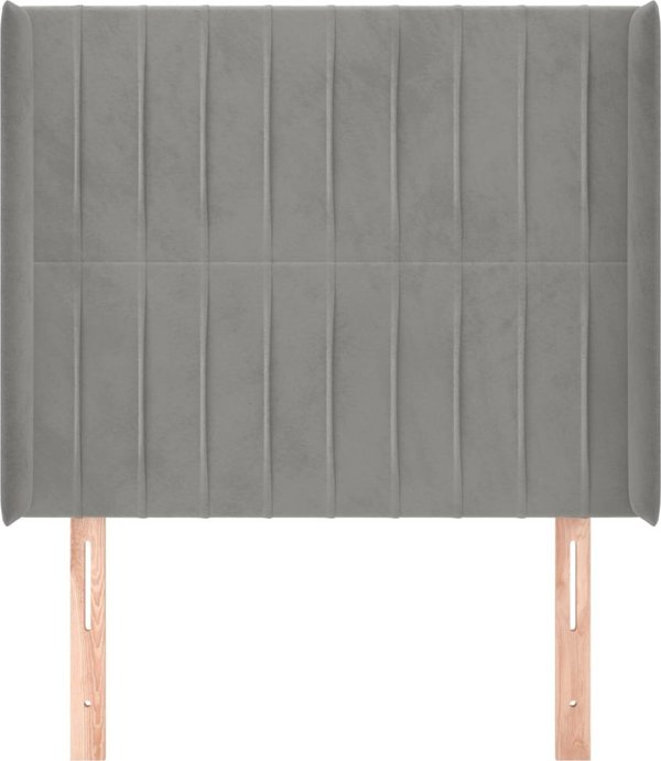 vidaXL Zaglowek uszak, ανοιχτό γκρι, 93x16x118/128 cm, βελούδο