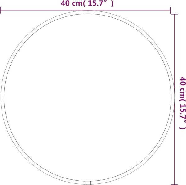 vidaXL Καθρέφτης τοίχου, μαύρος, 40 cm, στρογγυλός