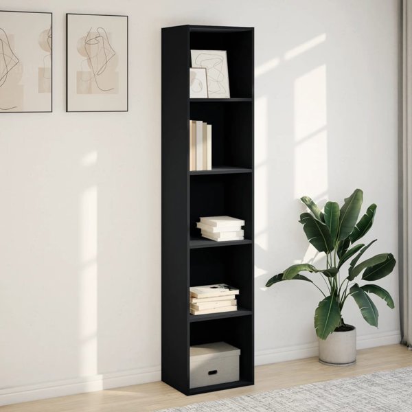 vidaXL Βιβλιοθήκη Μαύρη 40x30x189 cm από Υλικό Ξυλείας