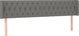 vidaXL Κεφαλάρι κρεβατιού με LED, σκούρο γκρι, 203x16x78/88 εκ., ύφασμα