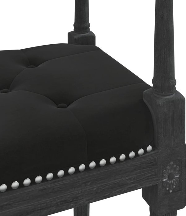 vidaXL Πάγκος, Μαύρος, 110x40x70 εκ., με Επιφάνεια Απαλή Βελούδινη