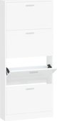 vidaXL Szafka για παπούτσια, λευκή, 59x17x150 cm, από ξύλο MDF