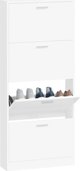 vidaXL Szafka για παπούτσια, λευκή, 59x17x150 cm, από ξύλο MDF