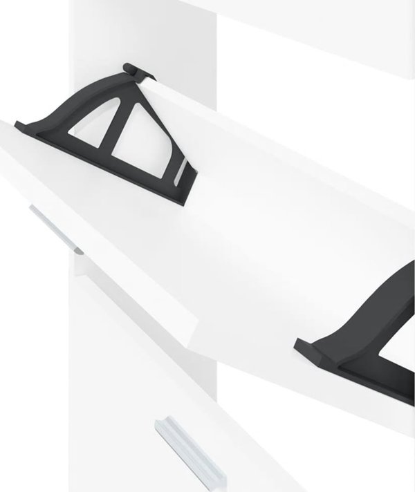 vidaXL Szafka για παπούτσια, λευκή, 59x17x150 cm, από ξύλο MDF