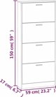 vidaXL Szafka για παπούτσια, λευκή, 59x17x150 cm, από ξύλο MDF