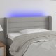 vidaXL Κεφαλάρι κρεβατιού με LED, ανοιχτό γκρι, 103x16x78/88 cm, ύφασμα