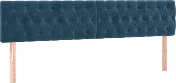 vidaXL Επικεφαλάρι κρεβατιού με LED, σκούρο μπλε 180x7x78/88cm, βελούδο