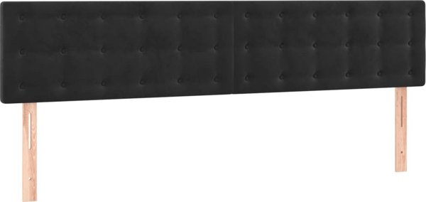 vidaXL Κεφαλάρι κρεβατιού με LED, μαύρο, 180x5x78/88 εκ., βελούδο